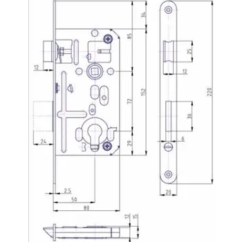 zadlabací zámek Zámek zadlabací 80/72 - vložka K133PL