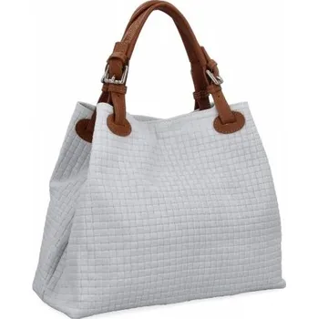 Kabelka Kožené kabelka shopper bag Vittoria Gotti bílá 2269-Jbiru