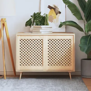 Interiérové dveře vidaXL Nábytková dvířka mřížkový design 2 ks 49,5 x 61,5 cm borovice [372791]