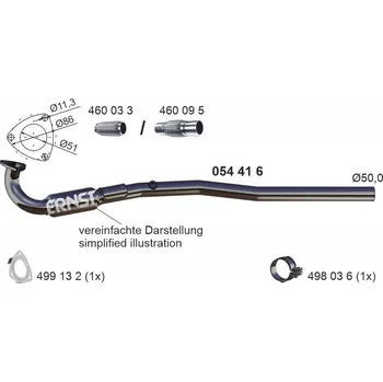 Výfuková trubka Výfuková trubka ERNST 054416