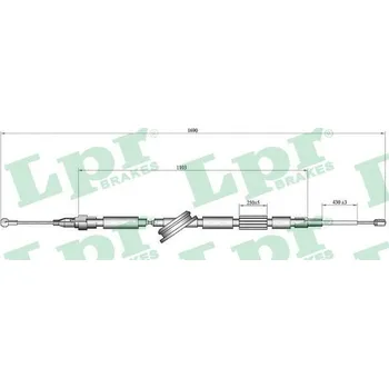 Lanko parkovací brzdy Tažné lanko, parkovací brzda LPR 8N0609721E_8N0609721G_8N0