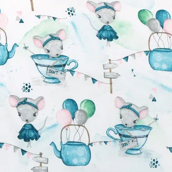 Bellatex Látka - Bavlna Modrá,Bílá