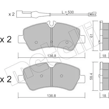 Brzdová destička Sada brzdových destiček, kotoučová brzda METELLI 22-0991-1