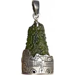 PRAGA, přívěsek, vltavín, stříbro 925/1000