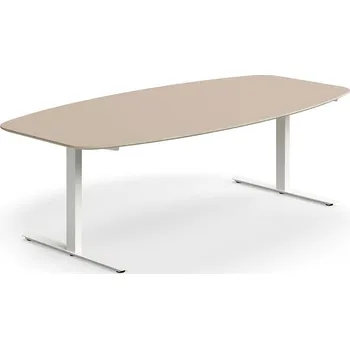 Jednací stůl Jednací stůl NOVUS, T-nohy, 2400x1200 mm, bílá/jílově šedá