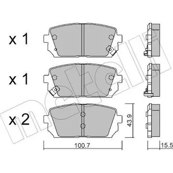 Brzdová destička Sada brzdových destiček, kotoučová brzda METELLI 22-0784-0