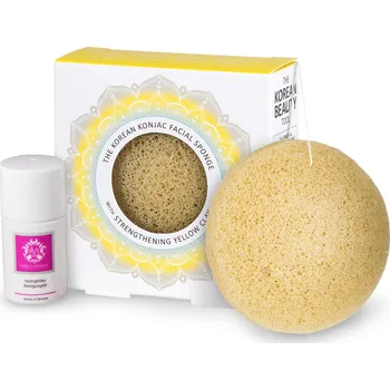 The Konjac Sponge Company Konjaková houba Mandala se žlutým jílem s hydrofilním olejíčkem