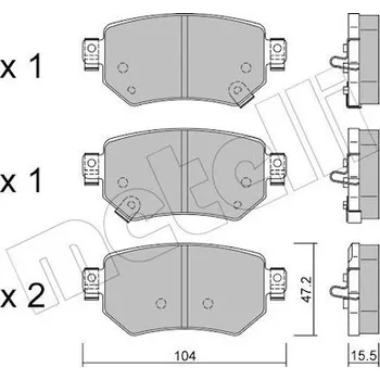 Brzdová destička Sada brzdových destiček, kotoučová brzda METELLI 22-1159-0