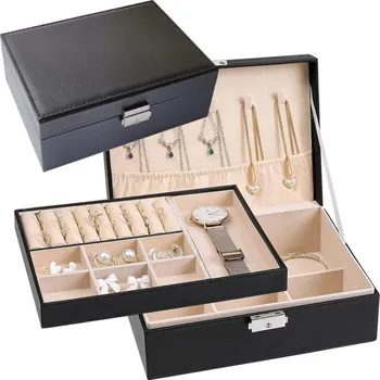 Šperkovnice Elegantní šperkovnice VK 1788 organizér na bižuterii černá