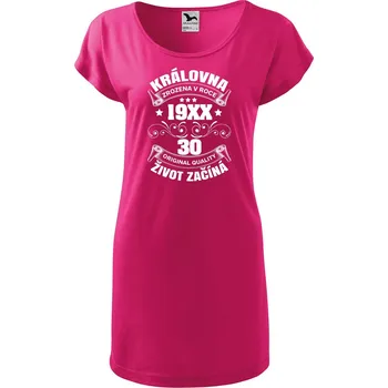Dámské šaty DOBRÝ TRIKO Dámské tričko/šaty Život začíná 30 Velikost: S, Barva: Purpurová