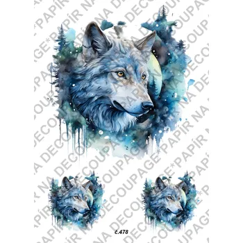 Umělecký papír Rýžový a soft papír na decoupage - Zimní krajina - KB0478 Materiál: Soft, Rozměr: A4