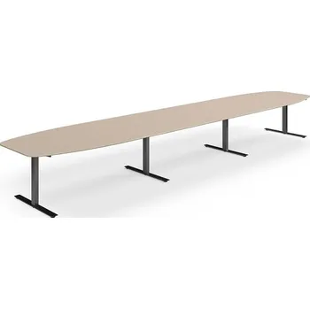 Jednací stůl Jednací stůl NOVUS, T-nohy, 5600x1200 mm, černá/jílově šedá