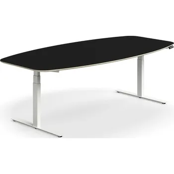 Jednací stůl Jednací stůl NOVUS, výškově nastavitelný, 2400x1200 mm, bílá/černá