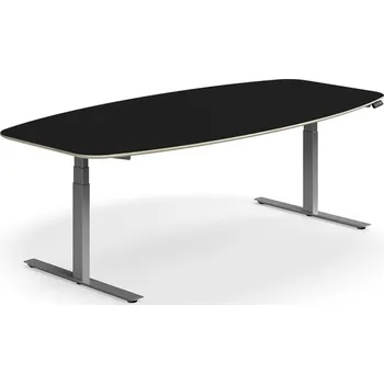 Jednací stůl Jednací stůl NOVUS, výškově nastavitelný, 2400x1200 mm, stříbrná/černá