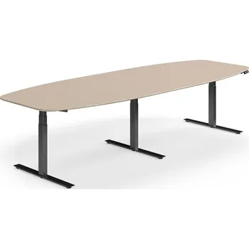 Jednací stůl Jednací stůl NOVUS, výškově nastavitelný, 3200x1200 mm, černá/jílově šedá