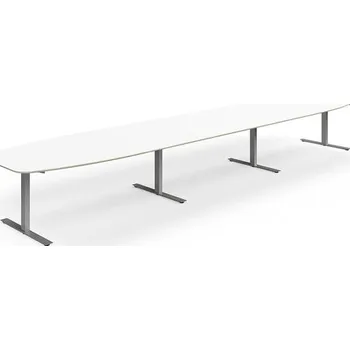 Jednací stůl Jednací stůl NOVUS, T-nohy, 5600x1200 mm, stříbrná/bílá