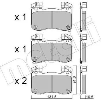 Brzdová destička Sada brzdových destiček, kotoučová brzda METELLI 22-1306-0