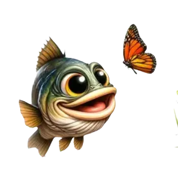 Nažehlovací obrázek - veselý okoun I (9,0 x 9,0 cm)