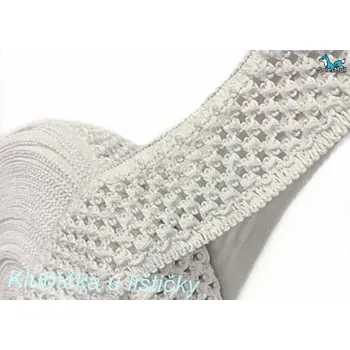 Textilní guma Guma pletená 5cm - krémově bílá Délka: 10cm