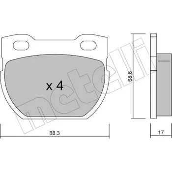 Brzdová destička Sada brzdových destiček, kotoučová brzda METELLI 22-0354-1