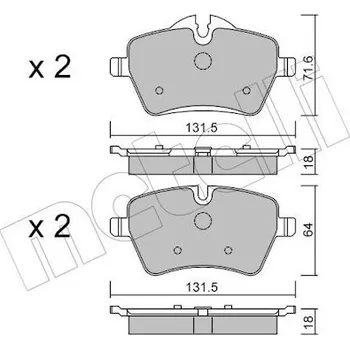 Brzdová destička Sada brzdových destiček, kotoučová brzda METELLI 22-0768-0