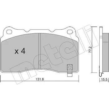 Brzdová destička Sada brzdových destiček, kotoučová brzda METELLI 22-0288-8