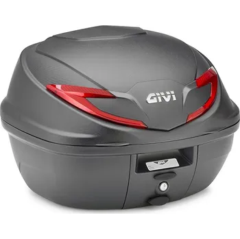 Zavazadlo na motocykl B360n2 kufr givi černý (monolock s vlastní plotnou) s červenými odrazkami, objem 36 ltr.