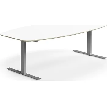 Jednací stůl Jednací stůl NOVUS, T-nohy, 2400x1200 mm, stříbrná/bílá