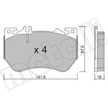 Brzdová destička Sada brzdových destiček, kotoučová brzda METELLI 22-1358-0