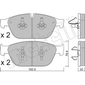 Brzdová destička Sada brzdových destiček, kotoučová brzda METELLI 22-0954-0