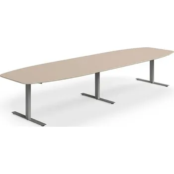 Jednací stůl Jednací stůl NOVUS, T-nohy, 4000x1200 mm, stříbrná/jílově šedá