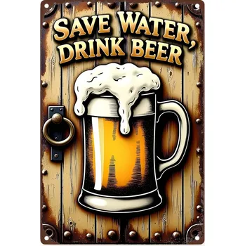 Plechová cedule BAF Kovová cedule Neplýtvej vodou 30 x 20 cm