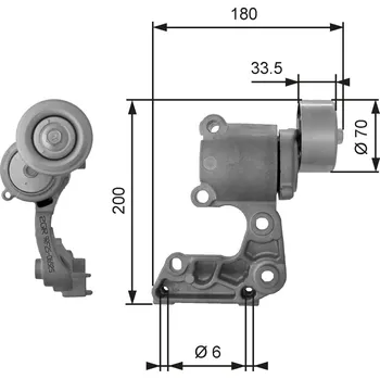 Napínák, žebrovaný klínový řemen GATES T38410