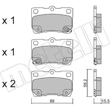 Brzdová destička Sada brzdových destiček, kotoučová brzda METELLI 22-0761-0