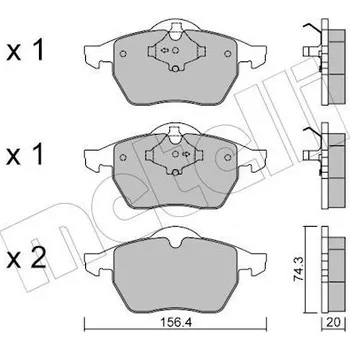 Brzdová destička Sada brzdových destiček, kotoučová brzda METELLI 22-0181-1