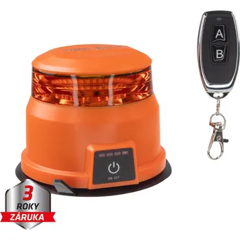 Maják Stualarm AKU LED maják, oranžový, dálkové ovládání, magnet, ECE (wlbat54Are)