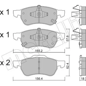 Brzdová destička Sada brzdových destiček, kotoučová brzda METELLI 22-1408-0
