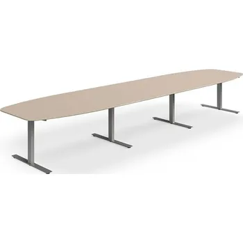 Jednací stůl Jednací stůl NOVUS, T-nohy, 4800x1200 mm, stříbrná/jílově šedá