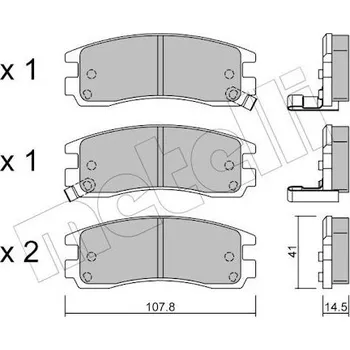 Brzdová destička Sada brzdových destiček, kotoučová brzda METELLI 22-0697-0