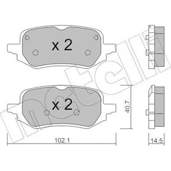 Brzdová destička Sada brzdových destiček, kotoučová brzda METELLI 22-1248-0