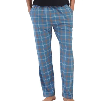 Pánské pyžamo Kárované pánské pyžamové kalhoty - holubí modř 1P1941 modrá l