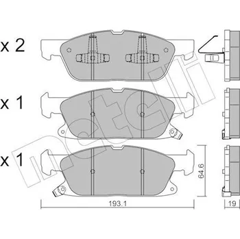 Brzdová destička Sada brzdových destiček, kotoučová brzda METELLI 22-1117-0