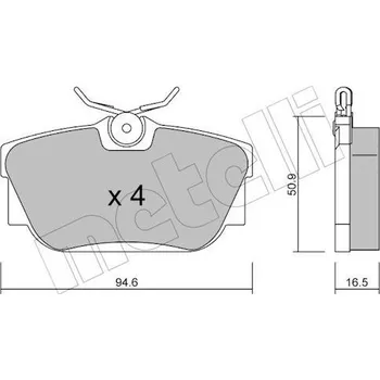 Brzdová destička Sada brzdových destiček, kotoučová brzda METELLI 22-0346-0