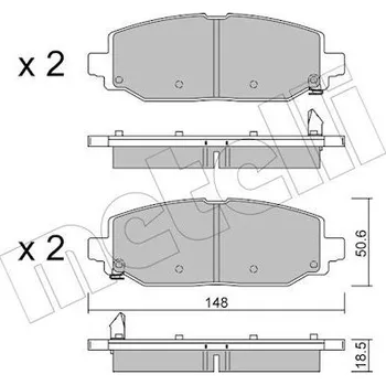 Brzdová destička Sada brzdových destiček, kotoučová brzda METELLI 22-1335-0