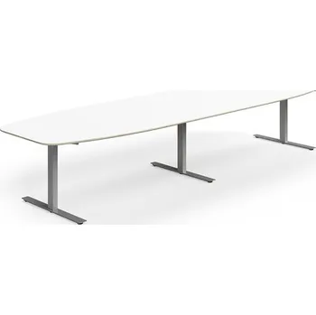 Jednací stůl Jednací stůl NOVUS, T-nohy, 4000x1200 mm, stříbrná/bílá