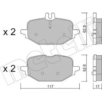 Brzdový systém Sada brzdových destiček, kotoučová brzda METELLI 22-1359-1