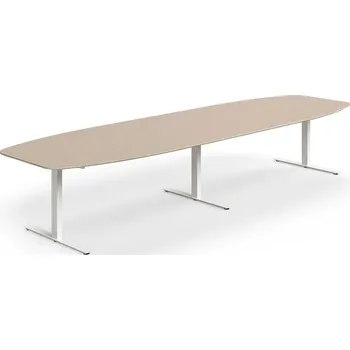 Jednací stůl Jednací stůl NOVUS, T-nohy, 4000x1200 mm, bílá/jílově šedá