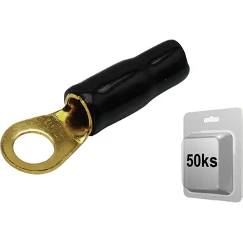 Kabelové oko Oko pro 10 mm² kabel / 6,4 mm otvor / 11 mm šířka / černé - 50 ks