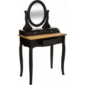 Toaletní stolek Atmosphera Toaletní stolek CHRYSA černý s hnědou deskou