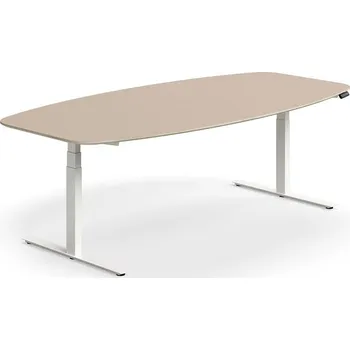 Jednací stůl Jednací stůl NOVUS, výškově nastavitelný, 2400x1200 mm, bílá/jílově šedá